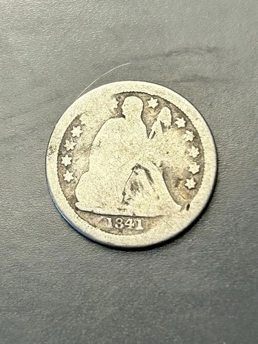 1841-O Seated Liberty Silver Dime AG Details. Silver 10 Cents TOUGH DATE!