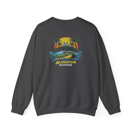 Alligator Sunset Crewneck Sweatshirt | Retro Beach Palm Graphic - Picture 19 of 45