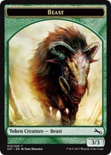 MTG 10 Beast Token - Foil, NM-Mint, English Unstable