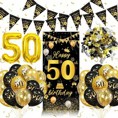 50. Geburtstag Dekoration Banner 50. Geburtstag Balloons 50. Geb