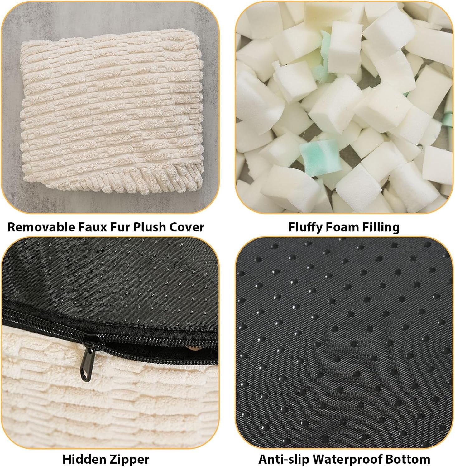 Round Padded Futon Ottoman, Storage Ottoman Futon Footstool Cushion