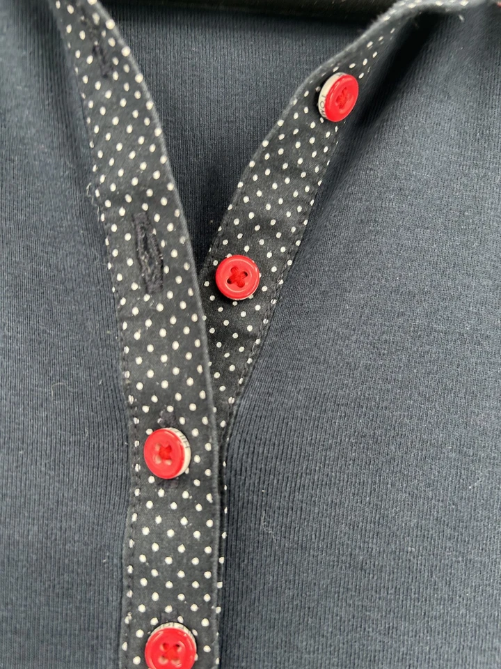 Tommy Hilfiger Polo Vestido Mujer Pequeño Cuello Lunares Botones Rojos Foto 4 de 4