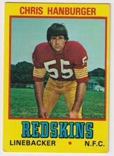 1974 Topps Wonder Bread All-Star NFL #9 Chris Hanburger Washington HOF