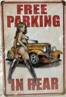 TIN SIGN 8x12 Free Parking Sexy Girl Hot Rod Funny Garage Mechanic Shop DD3