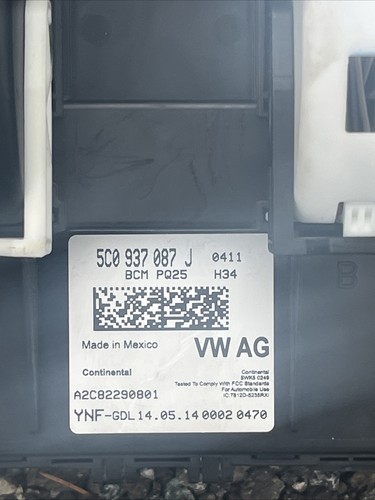 11-14 VOLKSWAGEN JETTA SEDAN BODY CONTROL COMPUTER MODULE OEM - Picture 2 of 5