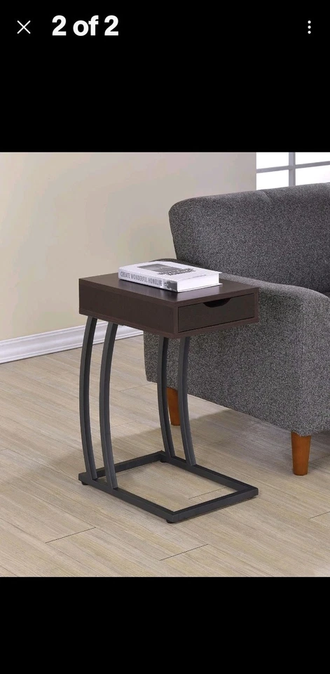 Cappuccino Finish Accent Table with Outlets & USB Ports by Coaster 900578 - Image 2 of 2