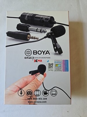 BOYA XPIX Clip-on Mini Mic Microphone 3.5mm Lavalier Mic For DSLR