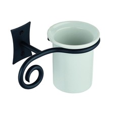 PORTACEPILLOS ACCESORIOS BAÑO HIERRO FORJADO CERÁMICA VASO DENTÍFRICO