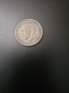 One Shilling  Coin 1936 British Coin 50% Silver
