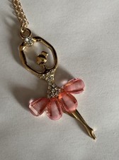 Girls pink Ballerina Necklace- 18 Inches