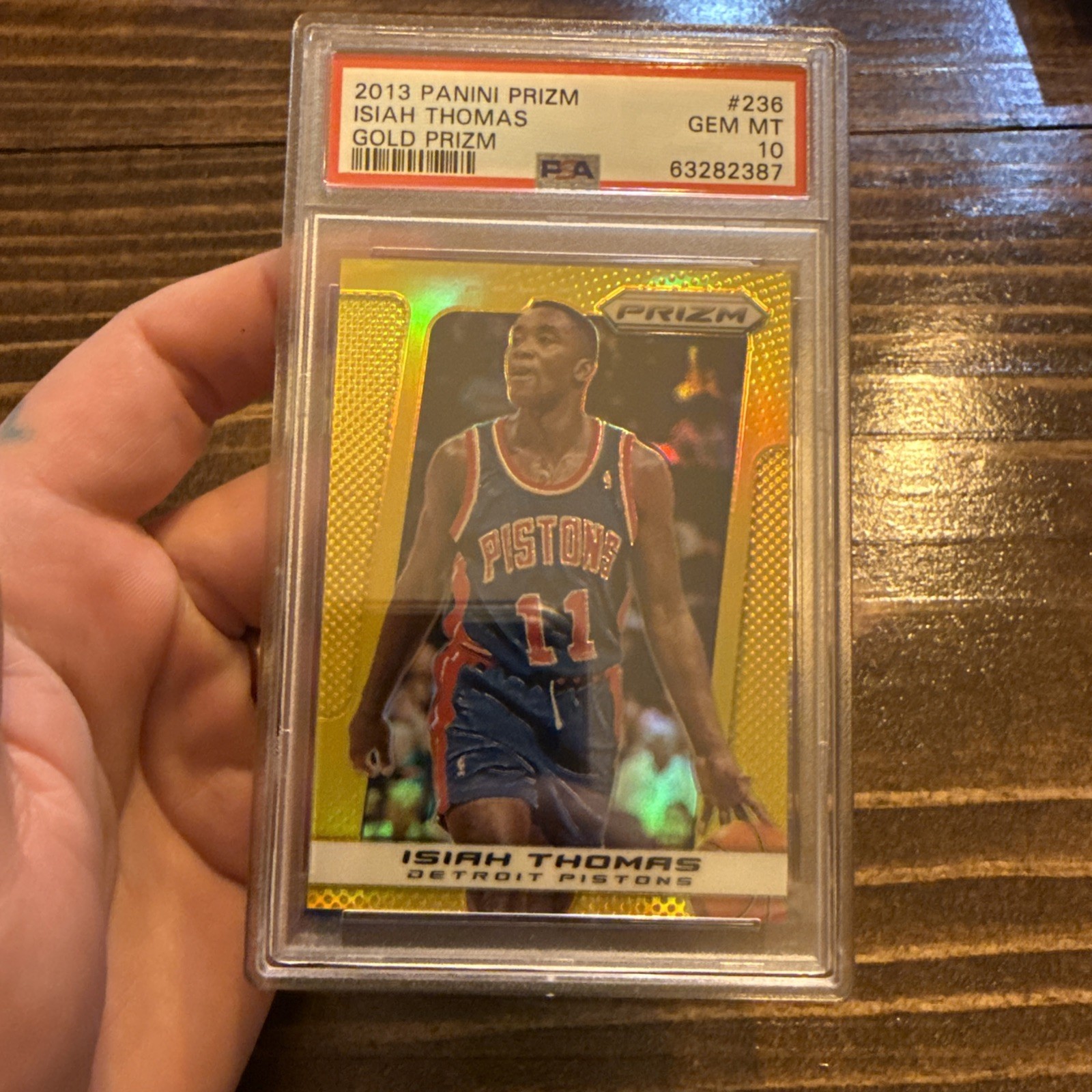 2013 Panini Prizm Gold Prizms Isiah Thomas #/10 PSA 10 GEM MINT!