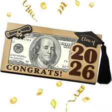 Graduation Gifts 2026 Money Holder, Wooden Graduation Money Cash Envelope for...