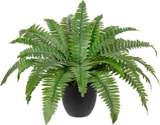 17.7" Fake Fern Potted Plant Small Artificial Boston Ferns in Pot 25 Leaves for