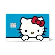 Sanrio Hello Kitty Blue Red Bow Debit Credit Bank Card Skin Sticker Cover