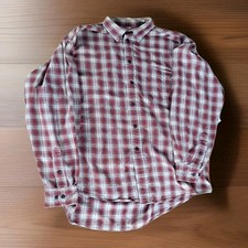 Plaid Flannel Shirt American Eagle Outfitters Mens Red Size L Button Down Cotton