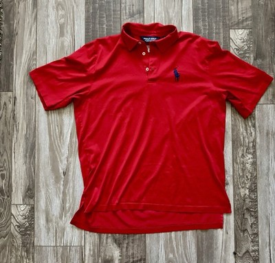 Ralph Lauren Men's Red Polo Shirt W/ USA Flag and Houston Astros