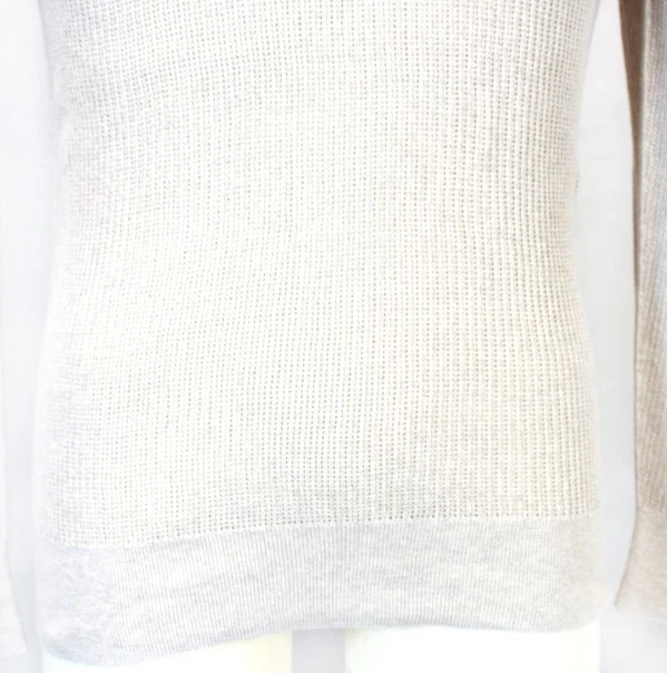 AllSaints Men's Light Grey Spein Waffle Crew Neck Ramskull Sweater Jumper L - Image 3 of 4