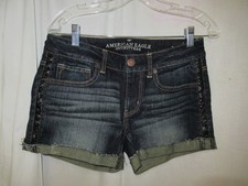 NWTs  American Eagle Hi-Rise Shortie Stretch Rolled Cuff Denim Shorts  Size 6