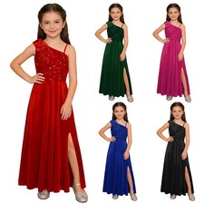 Kids Prom Bridesmaid Princess Wedding Girls Dress Maxi Evening Party Clothes