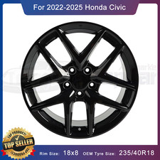 18x8glossy Black Wheel Rim For Honda Civic 2016-2025 Replacement Alloy Rim