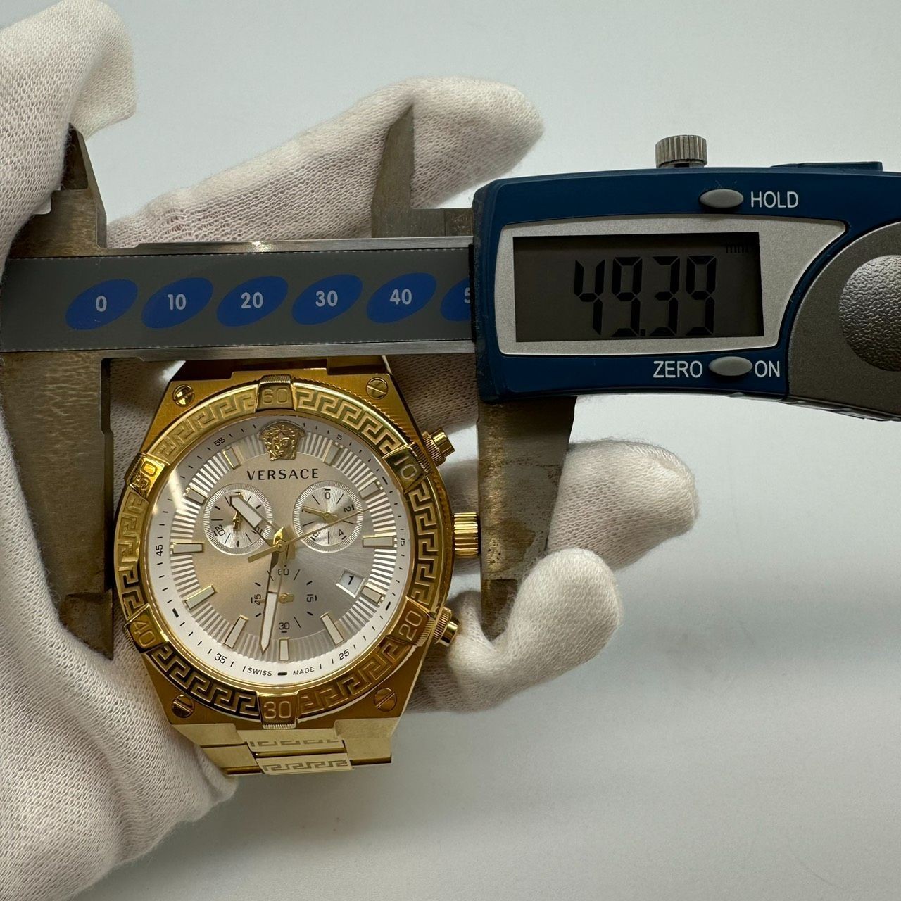 Versace Men's Sporty Greca Quartz Chronograph Watch Used From Japan thumbnail 17