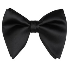 Pre-tied Adjustable Bow Tie for Men Oversize Formal Solid Tuxedo Bow Tie, Bla...