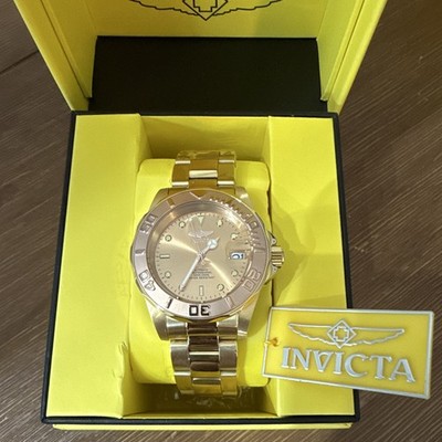 Invicta Pro Diver Automatic 40mm Gold Tone 200m Date Analog Watch w/Box