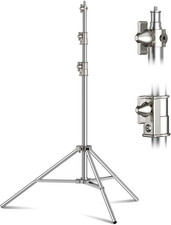 9.2 FT Stainless Steel Photography Stand, Heavy Duty Tripod with 1/4" to 3/8" Sc