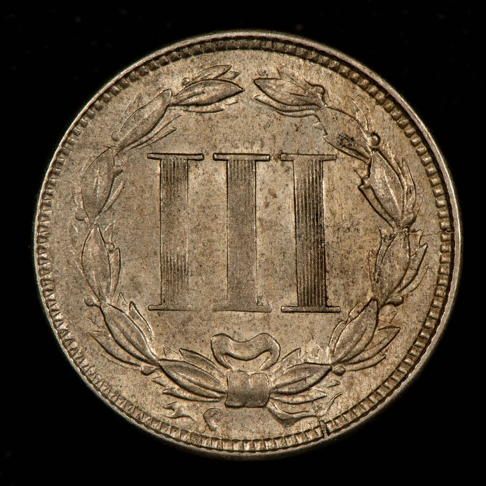 1867 3c Nickel Three-Cent Piece - Luster - Original AU Semi Key Date - SKU-Z5963 - Image 4 of 4