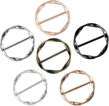 6Pcs Scarf Clip, T-Shirt Tie Clips Scarf Buckle Rings for Women Girls Adjustable