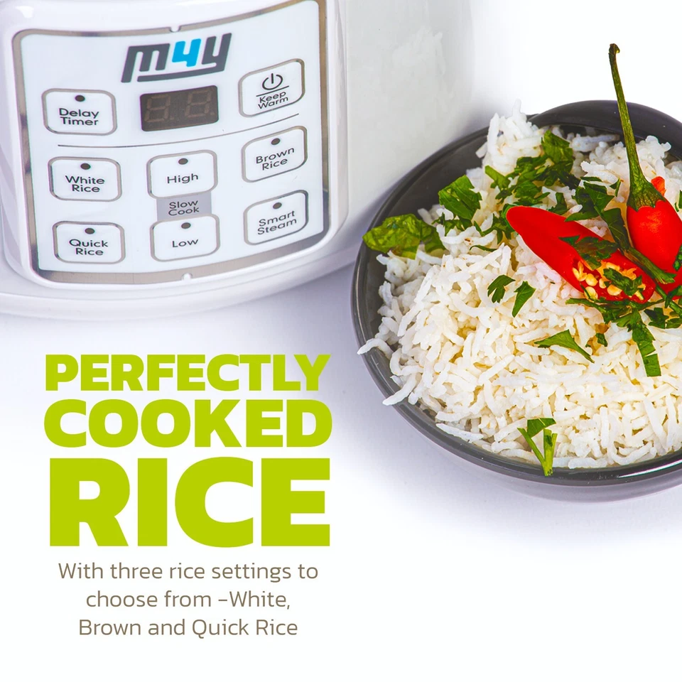 Rice Cooker Slow Cooker and Food Steamer For 1-6 People – 1.2 Litre M4Y Electric - Image 3 of 4