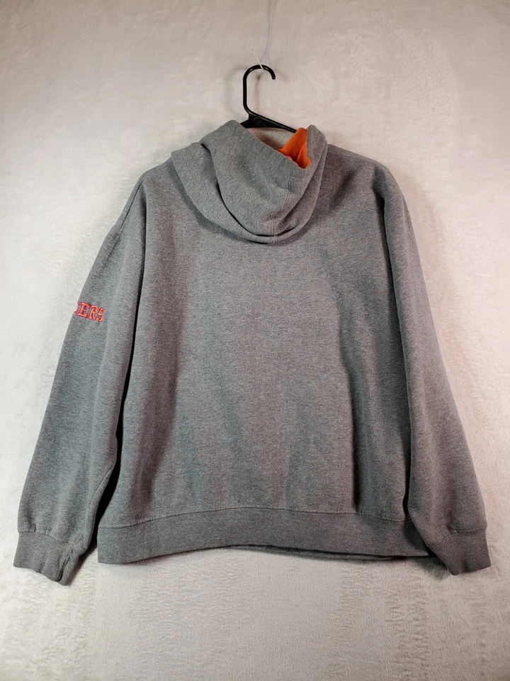 Sudadera con Capucha Clemson University Tigers Estampado de Pata Unisex Grande Gris Bolsillos Logo Foto 2 de 4