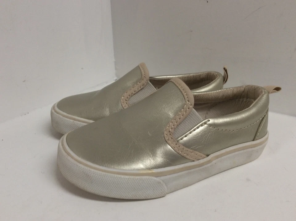 Zapatos antiguos azul marino para niñas pequeñas talla 6 plateados sin cordones F53 Foto 2 de 4