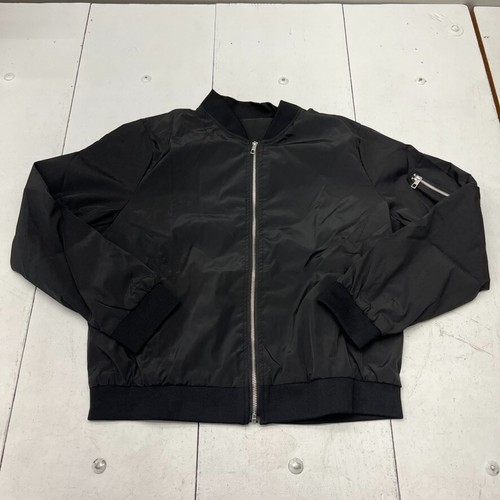 Schwarze Full-Zip Bomberjacke mit Ärmel Reißverschlusstasche Damen Gr. XX-Large NEU