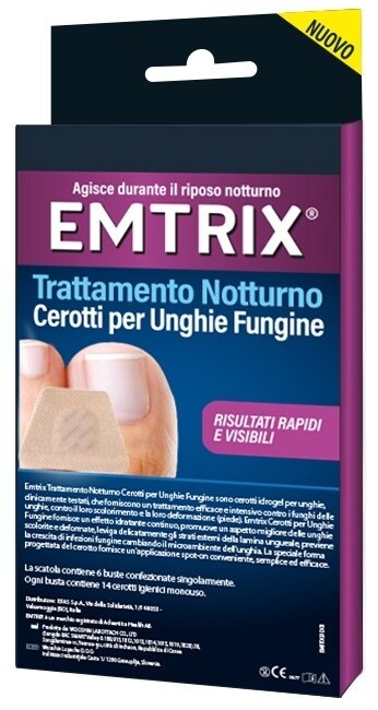 EFAS Emtrix Cerotti per unghie fungine Trattamento Notturno, 14 cerotti