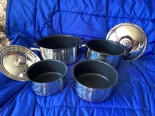 Magma Stainless Steel Magnetic Induction Set of 4 Pans - NO Handle - Pre-owned