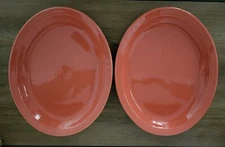 Homer Laughlin China Orange Peach Platters 11.5" L X 9" H