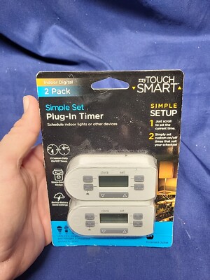 My Touch Smart Simple Set Plug-In Timer Indoor Digital 2 pack NEW