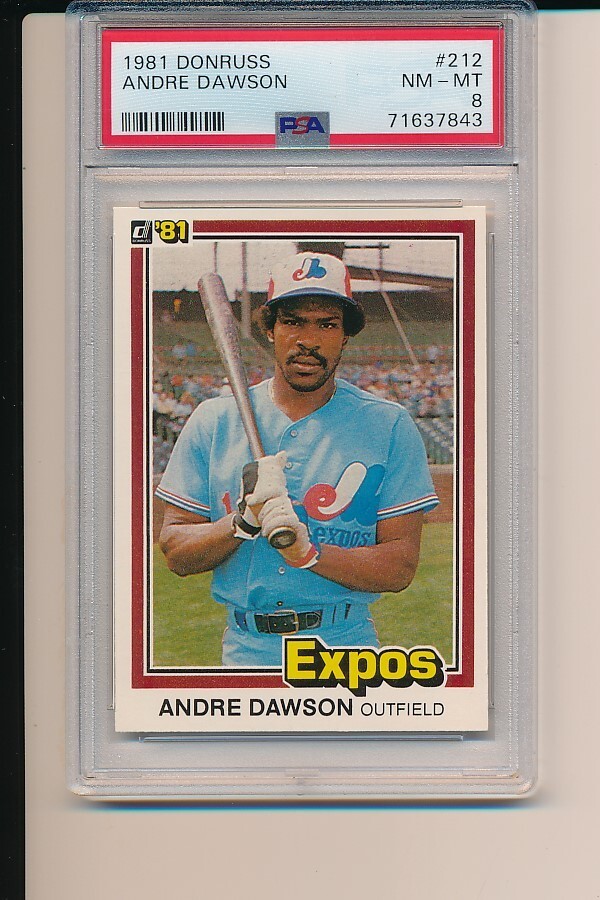 ANDRE DAWSON MONTREAL EXPOS 1981 DONRUSS #212 PSA 8 NEWLY GRADED BASEBALL CARD