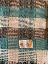 VINTAGE FROM SCOTLAND ALL WOOL THROW BLANKET CLAN ROYAL 64  x57  