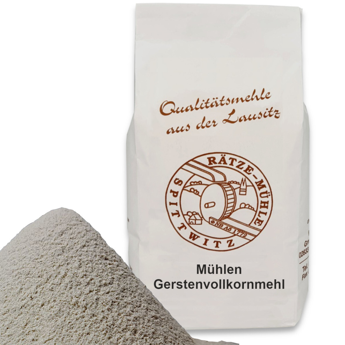 Gersten-Vollkornmehl frisch aus der Rätze-Mühle 100% regionales Gersten-Mehl