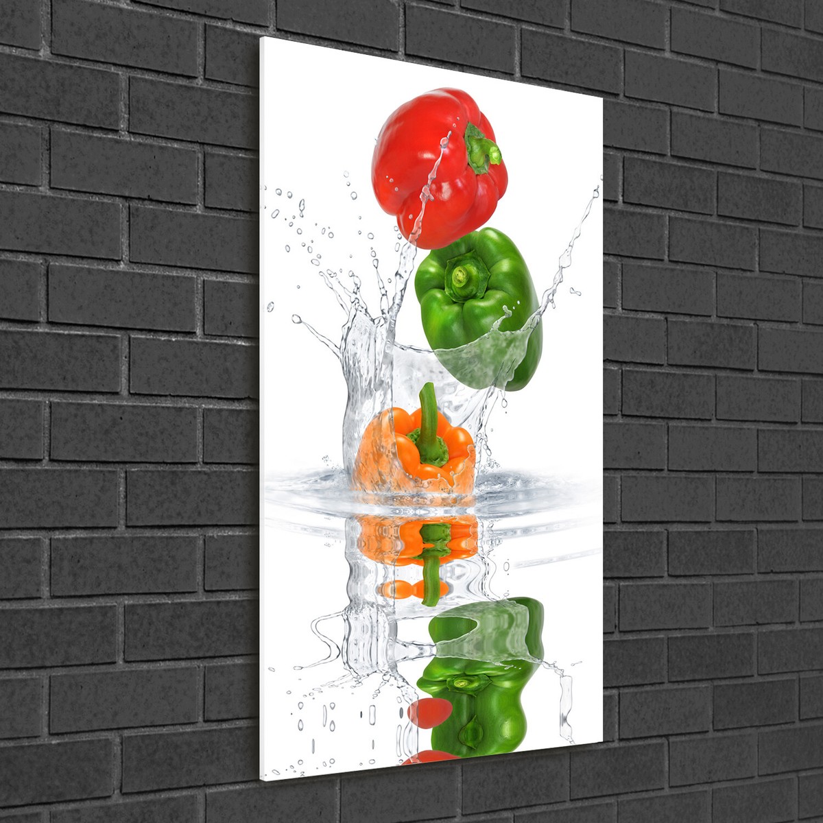 Tableau Sur Verre Trempé Tulup - Image 50x100 Cm, Motif Piments, Rouge, Moderne