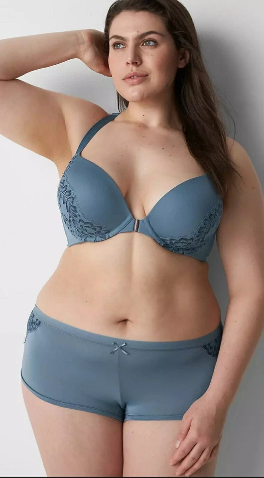 Panty corto Lane Bryant gris pizarra no show microfibra para niño con encaje talla grande 18/20 Foto 3 de 4