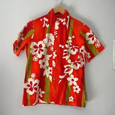 Vtg Polynesian Bazaar Shirt Mens Small Loop Collar Pineapple Hawaiian Rare