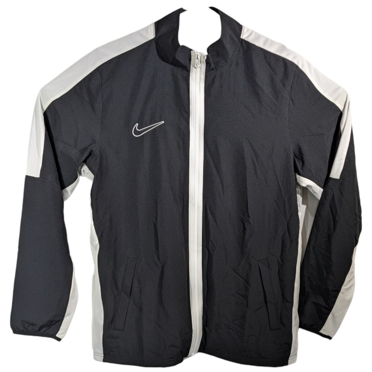 nike black jacket white stripe