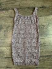 EUC Womens IG Nite evening by Carol Lin lace crochet lined tank dress size 8