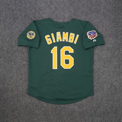 Jason Giambi 1997 Oakland Athletics Alternate Green Jersey w/ Jackie 50th  Patch