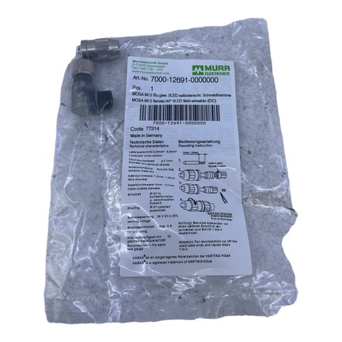 Murr 7000-12691-0000000 M12 Bu. 90° A-kod. Schneidklemmanschluss 3LED VE:5stk/pc - Picture 2 of 12