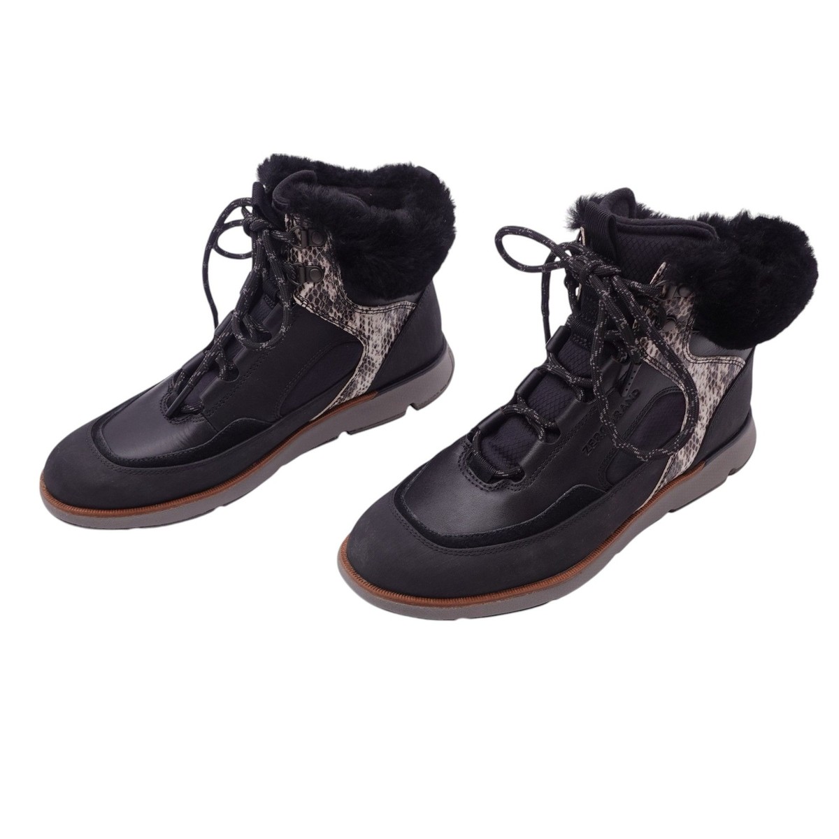 NWOB Cole Haan Zerogrand Leather Hiker Boots Sz 7B Black
