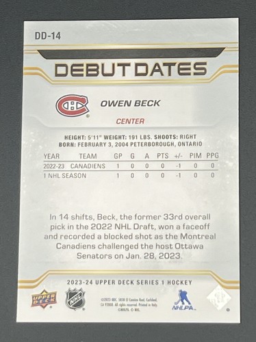 2023-24 Upper Deck Insert Lot Debut Dates 7 Card Lot - Picture 4 of 16